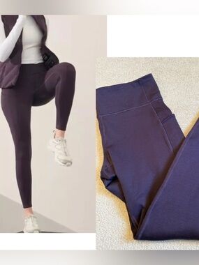 Athleta Altitude Edge Stash Tight - plum - sz XL